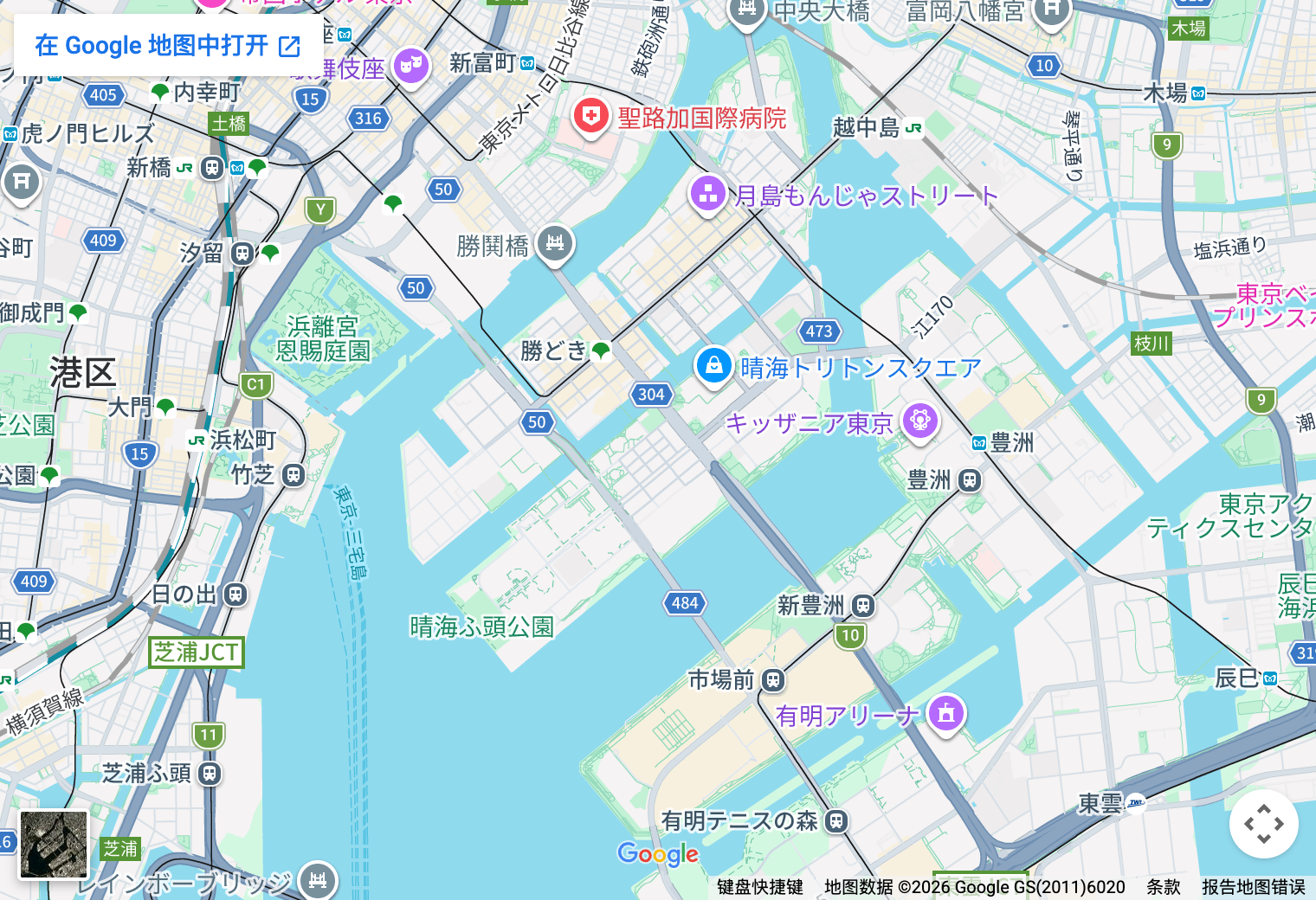 晴海區域地圖