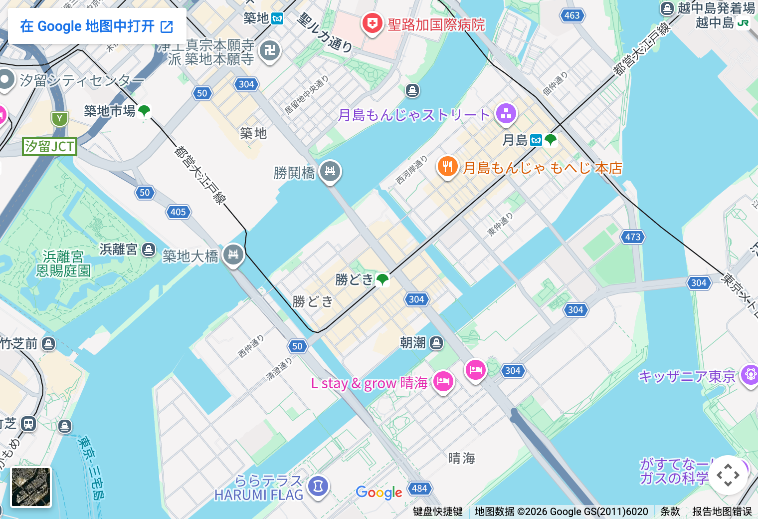 勝鬨區域地圖